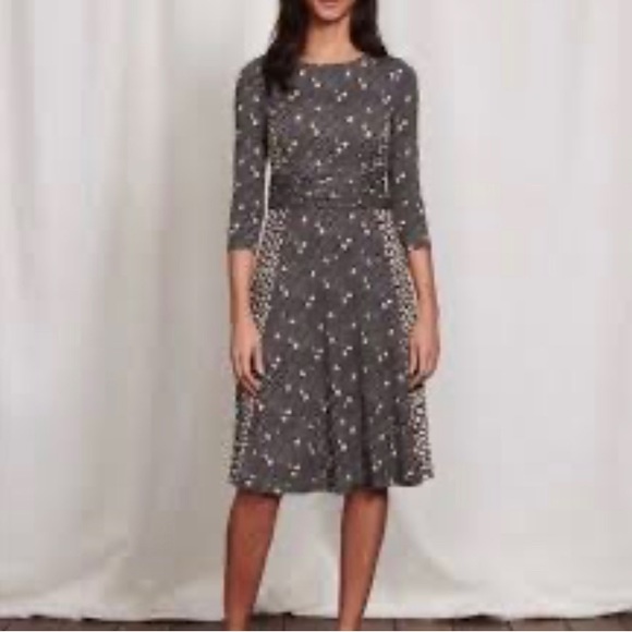 Boden Faux Wrap Around Waist Belt Fit and Flare Midi dress - Picture 2 of 6